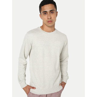                       Men Solid WhiteRegular Fit Pullover Sweatshirt                                              