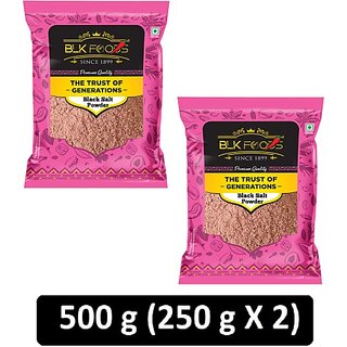                       BLK FOODS Daily 500g Black Salt Powder|Kala Namak | Taste Best in Curd & Chaats(250g X 2) Black Salt (500 g, Pack of 2)                                              