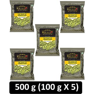                       BLK FOODS Daily Green Cardamom Whole (Choti Elaichi Sabut) 500g (5 x 100 g)                                              