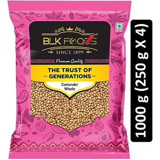                       BLK FOODS Select Coriander Whole (Dhaniya Sabut) 1000g (4 X 250g) (4 x 250 g)                                              