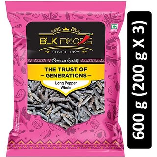                       BLK FOODS Select Long Pepper Whole (Pipal Sabut) 600g (3 X 200g) (3 x 200 g)                                              