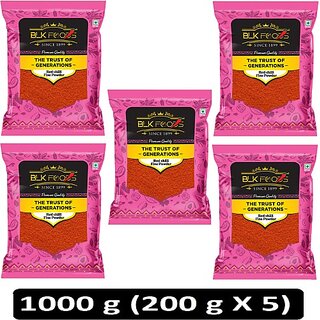                      BLK FOODS Masala Powder - Red Hot Chili 1Kg | Pure Teekha Laal Mirch powder (Fine grind) (5 x 200 g)                                              