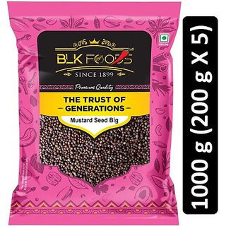                       BLK FOODS Select Mustard Seed Big (Kali Sarso) 1000g (5 X 200g) (5 x 200 g)                                              