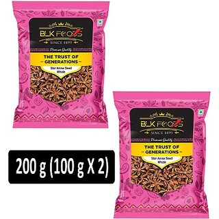                       BLK FOODS Select Star Anise Seed Whole (Badiyan) 200g (2 x 100 g)                                              