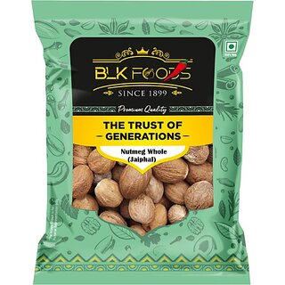                       BLK FOODS Natural 100g Nutmeg (Jaiphal) whole | Jaifal sabut | Jaadhi Khai | Whole Spices (100 g)                                              