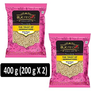                       BLK FOODS Select White Pepper Whole (safed Mirch Sabut) 400g (2 x 200 g)                                              
