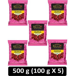                      BLK FOODS Select Stemless Red Chilli Whole (Lal Mirch Sabut) 500g (5 x 100 g)                                              