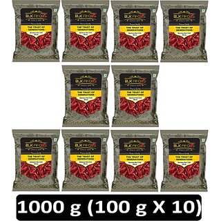                       BLK FOODS Daily Stemless Red Chilli Whole (Lal Mirch Sabut) 1000g (10 x 100 g)                                              