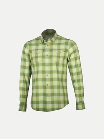 Mens Green Checked Full Sleeve Shirt
