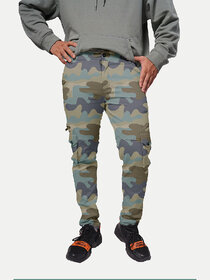 Men Camoflauge  Elasticated Cotton Cargo Joggers
