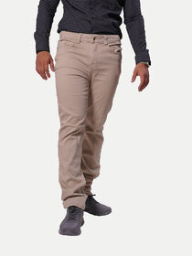 Men Solid Cotton Khaki Chinos Trousers