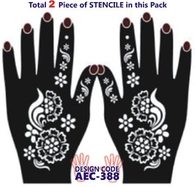 Aspire Heena Mehendi Tattoo Stencil Sticker for  Hand  Body  Finger  Temporary Tattoo for Kids, Girls  Women D-388
