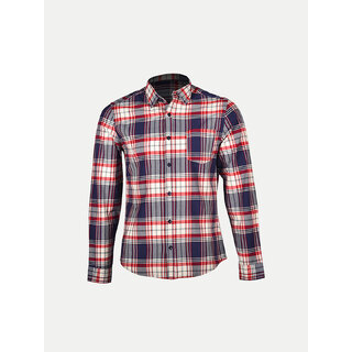                       Mens Blue / Red Checked Full Sleeve Shirt                                              