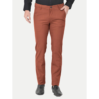                       Mens Solid Chino Orange Chinos Trousers                                              