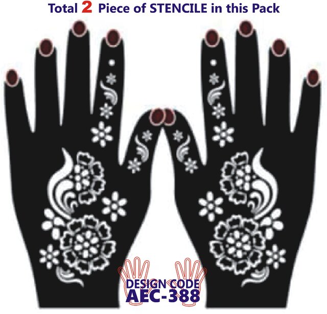 Apcute Henna Design for hand Set of - 4 Piece | Mehandi Tattoo for Women  and Girls | Design No - APCUTE-S-H89-90