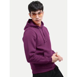                       Mens Solid Pink Cotton Jersey Hoodie with Pockets                                              