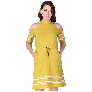 Women T Shirt Yellow Dress