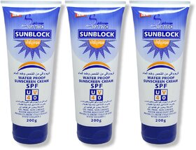 Soft touch Waterproof sunscreen cream SPF40 200g (Pack of 3)