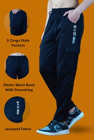 HEATHEX Men's Poly Stripe Diagonal 2 way Spandex Track Pants
