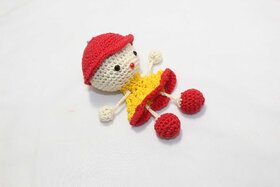 Small crochet amigurumi Doll keychain red and Yellow gift color item for friends PHC320