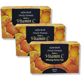                       Mistline Whitening Faimess Soap with Vitamin C SPF30 135g (Pack of 3)                                              