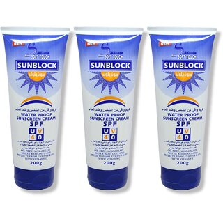                       Soft touch Waterproof sunscreen cream SPF40 200g (Pack of 3)                                              