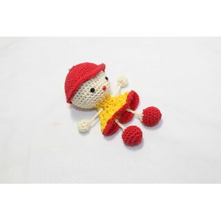 Small crochet amigurumi Doll keychain red and Yellow gift color item for friends PHC320