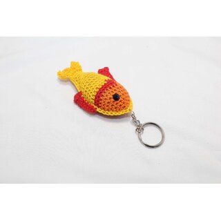                       Small crochet amigurumi fish keychain multicolor gift item for friends PHC314                                              