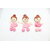 Handmade amigurumi Crochet Decorative Fridge Magnet Pink 3 Doll Toy for Gift Purpose