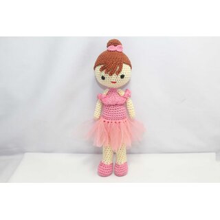                       amigurumi Stuffed Crochet Doll in Pink Tulu Frock Frock Birthday Baby Gift                                              