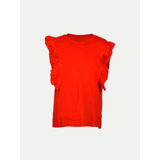                       Rad prix Girls Red Knit Top with Frill-detail                                              