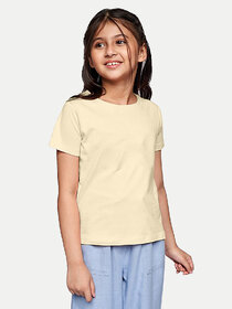 Rad prix Girls Beige Solid T-shirt