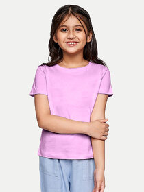 Rad prix Girls Violet Solid T-shirt