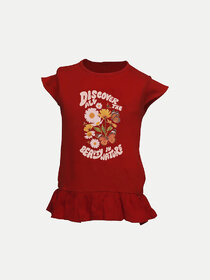Rad prix Teen Girls Red Graphic Printed T-shirt