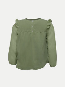 Rad prix Girls Pista Green Solid Blouse