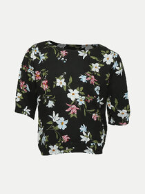 Rad prix Teen Girls Black Floral All Over printed Bluse