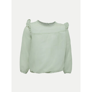 Rad prix Teen Girls Apple Green Solid Blouse