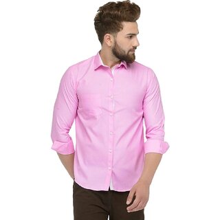                       Modernity Pink Regular Fit Shirt For Men                                              