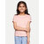Rad prix Girls Salmon-pink Solid T-shirt