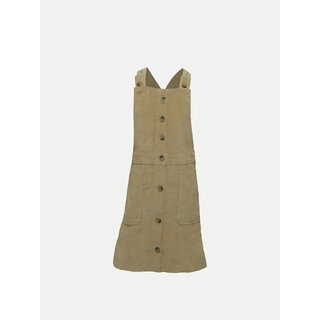 Teen Girls Beige Corduroy Dungaree Dress