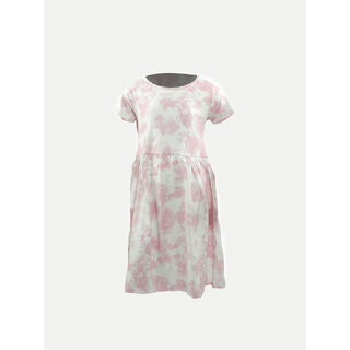 Pink Tie-dye Casual Dress