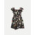 Black  Smoked All-over Printed Dress