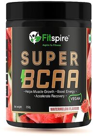 Fitspire Super Gold Vegan BCAA 211 Intra-Workout - Watermelon, 250 gm (25 Servings) I Fast Muscle Recovery and Increas