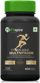 Fitspire Men Multivitamin with Grape seed extract, Vitamin C  21 other nutrients for Overall Health, Strong Muscles  I