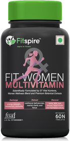 Fitspire Women Multivitamin Tablets, Mltivitamin with Biotin, Vitamin C  21 Vital Nutrients for Overall Health, Radianc