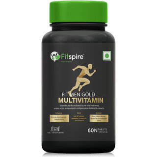 Fitspire Men Multivitamin with Grape seed extract, Vitamin C  21 other nutrients for Overall Health, Strong Muscles  I