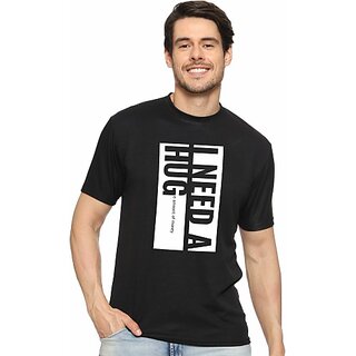                       Perfect Fashion Men Printed Round Neck Black T-Shirt                                              