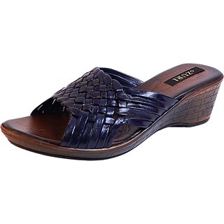                       OZURI Women's Leather Wedge Heeled Sandals                                              