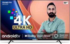 Foxsky 127 cm (50 inches) 4K Ultra HD Smart Android LED TV 50FS-VS  Built-in Google Voice Assistant