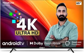Foxsky 165 cm (65 inches) 4K Ultra HD Smart Android LED TV 65FS-VS  Built-in Google Voice Assistant
